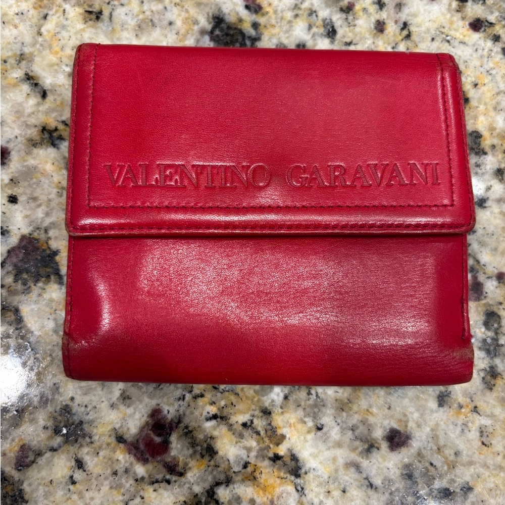 Vintage Valentino Garavani Bold Red Leather Wallet